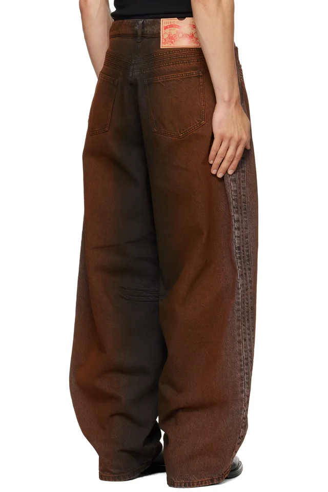 EGONlab Black & Orange Overscaled Jeans, photo 3 of 4 from SSENSE