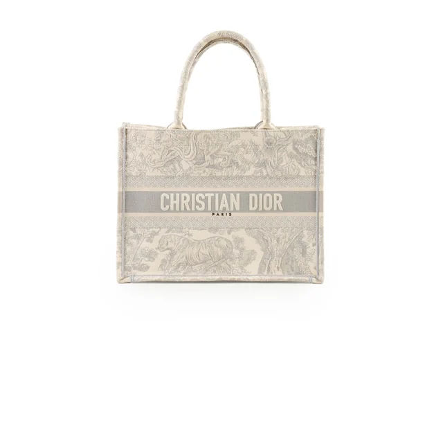Dior Medium Book Tote Grey in Grey Canvas from The Purse Affair