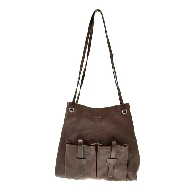 Prada Route Large Leather 2-Way Tote Bag Brown in Brown Leather from The Reluxe