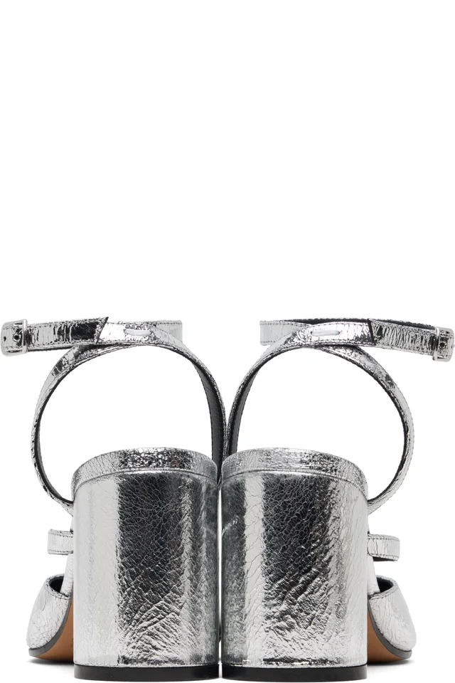 Maison Margiela Silver Tabi Pump Heels, photo 2 of 5 from SSENSE