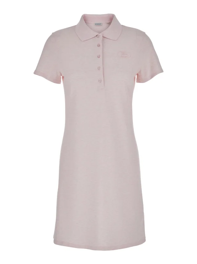 Burberry Pink Dress with Polo Collar and Front Logo in Cotton for Women in Pink 98% Cotton 2% Elastane from Gaudenzi Boutique, photo 1 of 1