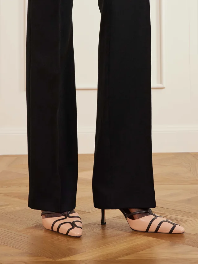MANOLO BLAHNIK Sarto 90 two-tone leather slingback pumps in Beige, photo 2 of 2 from NET-A-PORTER (Canada)
