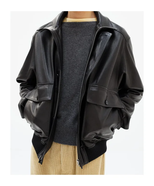 Auralee Long-sleeve leather jacket, photo 4 of 9 from SENSER