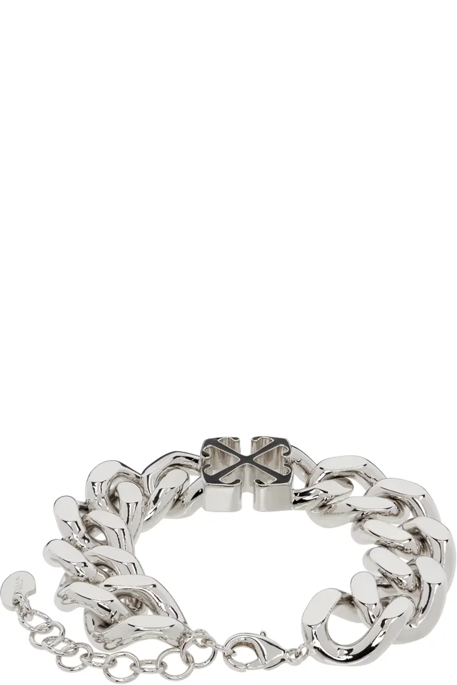Off-White Enamel Arrow Chain Bracelet, photo 2 of 3 from SSENSE