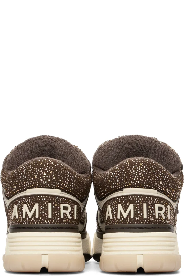 AMIRI Brown & Beige Crystal MA-1 Sneakers, photo 2 of 5 from SSENSE