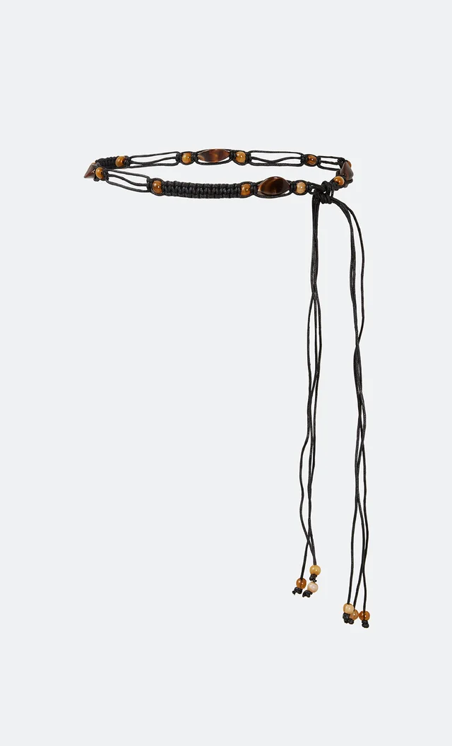 Bec&Bridge EMBER CROCHET BELT - BLACK/CHOCOLATE from BEC + BRIDGE, photo 1 of 1