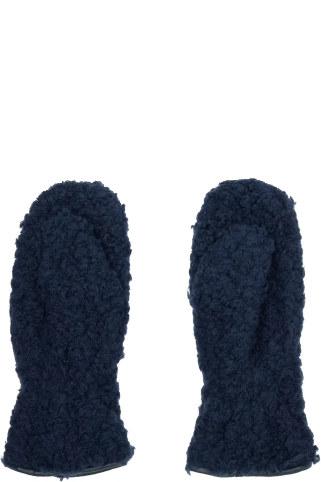 Vivienne Westwood Navy Poodle Boa Mitts, photo 2 of 3 from SSENSE