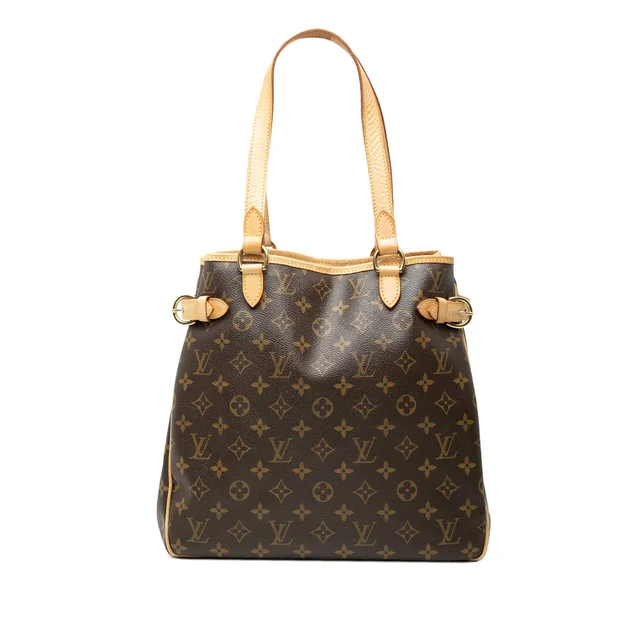 Brown Louis Vuitton Monogram Batignolles Vertical Tote in Brown Coated canvas from Designer Revival