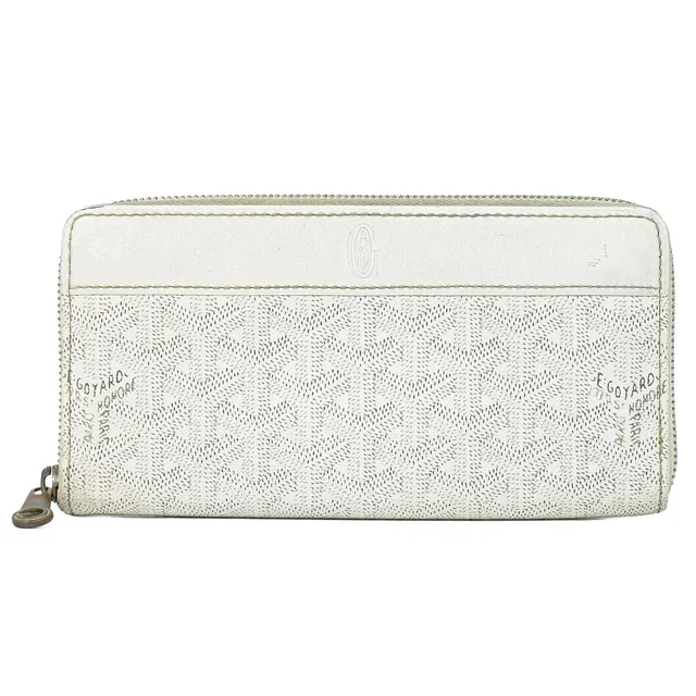 Goyard Matignon GM Zip Around Wallet White in White Leather from The Reluxe
