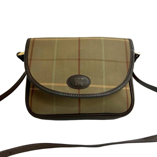 Burberry Leather Canvas Shoulder Bag in Canvas from LuxUness