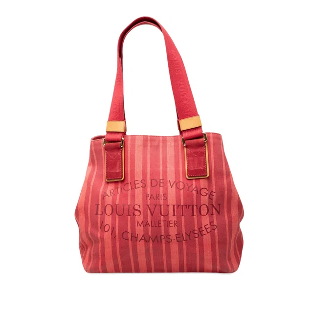Red Louis Vuitton Canvas Plein Soleil Cabas PM Tote Bag in Red Canvas from Designer Revival