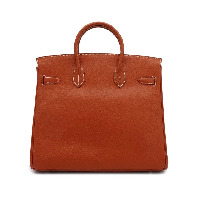 Hermès Haut A Courroies 32 Brique Chevre Hand Bag 2006 Square J Palladium Hardware in Goatskin from Luxury Promise, photo 10 of 11
