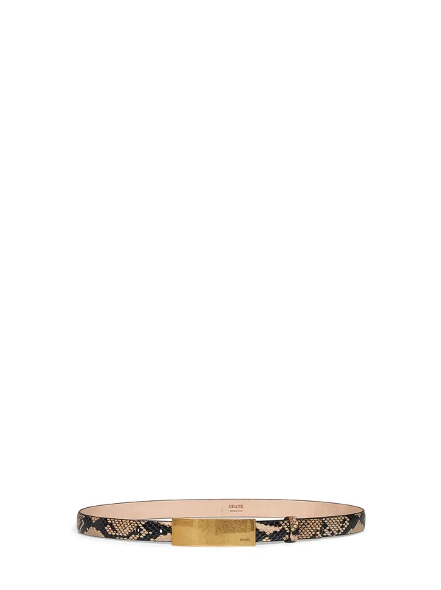Khaite Python-Embossed Leather Belt — Multicolor Calfskin in Multicolor Calfskin from HEWI