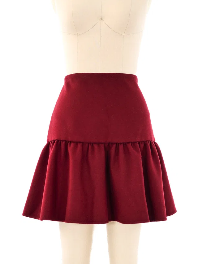 Prada Wool Ruffle Skirt in Wool from Arcade Vintage