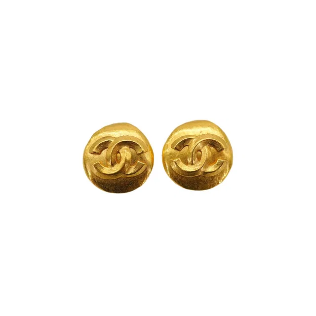 Chanel Vintage Earrings Cocomark Round Accessory 96P from Luxury Promise