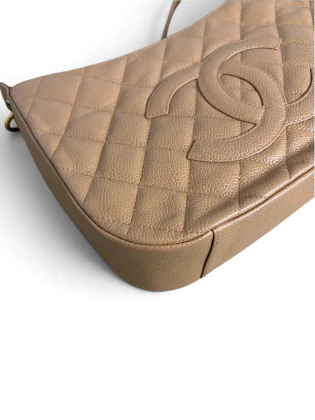 Chanel Vintage Beige Caviar Timeless CC Shoulder Bag in Beige Caviar leather from Season 2 Consign, photo 7 of 9