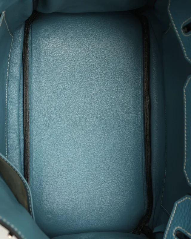 Hermès Birkin 30 Clemence Blue Jean Bag in Blue Clemence leather from A Retro Tale, photo 10 of 12