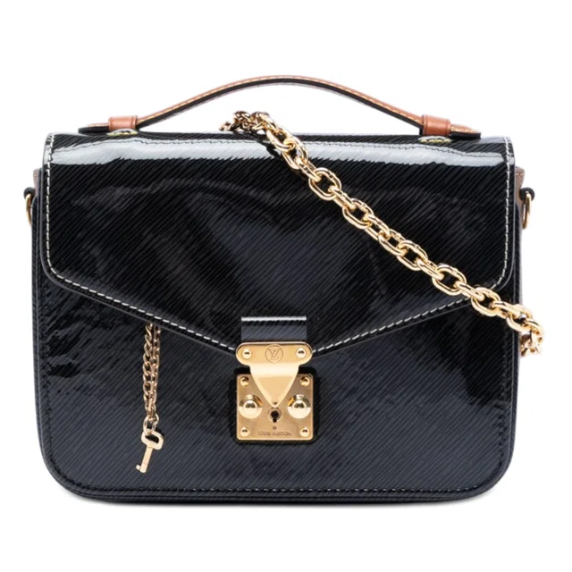 Black Louis Vuitton Shiny Epi and Monogram Reverse Mini Pochette Metis Satchel in Black Canvas from Designer Revival, photo 1 of 1