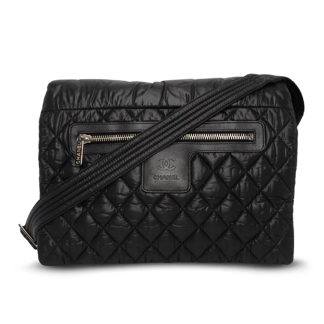 Chanel Quilted Nylon Coco Cocoon Messenger Bag in Black Nylon from Blue Spinach