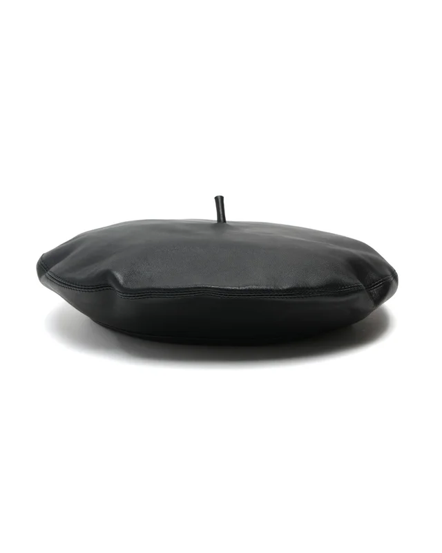 Dior Leather Beret Hat, Size 57 in Leather from A Retro Tale, photo 2 of 2