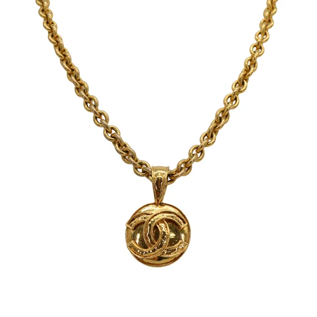 Chanel Vintage Necklace Cocomark Gold Accessory 94P in Gold from Luxury Promise