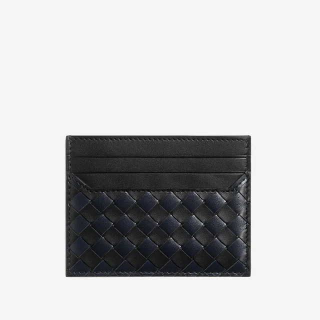 Bottega Veneta Woven Calfskin Card Case — Black Wallets & Cardholders in Black Calfskin from HEWI