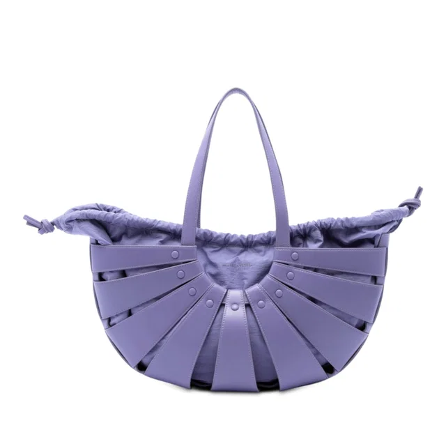 Purple Bottega Veneta Medium Calfskin The Shell Satchel in Purple Calfskin from Designer Revival