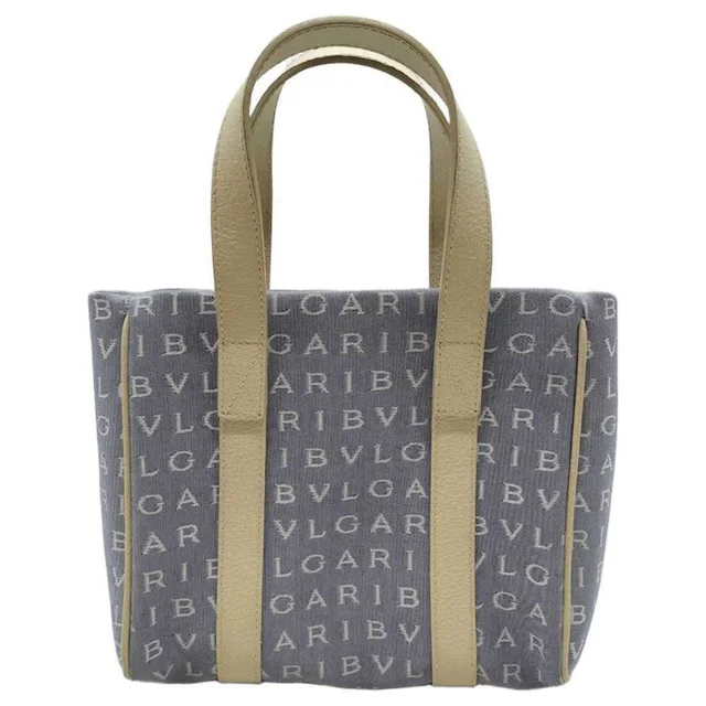 Bvlgari Mania Mini Tote Handbag, Blue X White Canvas, Women's. in white Canvas from Poshmark