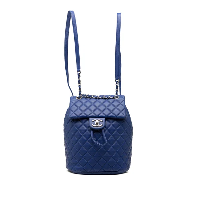Blue Chanel Small Lambskin Urban Spirit Backpack in Blue Lambskin from Designer Revival