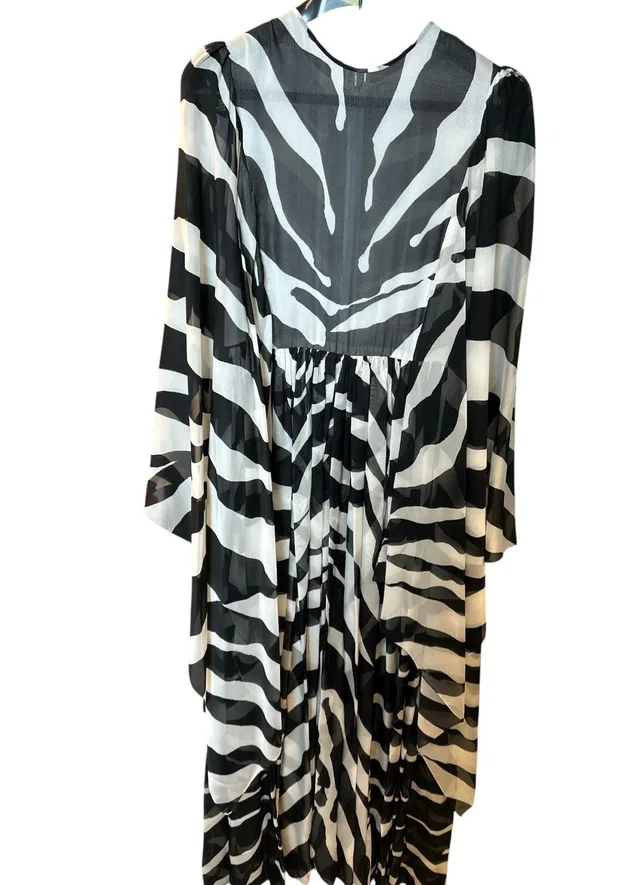 Dolce & Gabbana Dress Silk Long sleeve DG zebra pattern in Silk from Luxury Promise