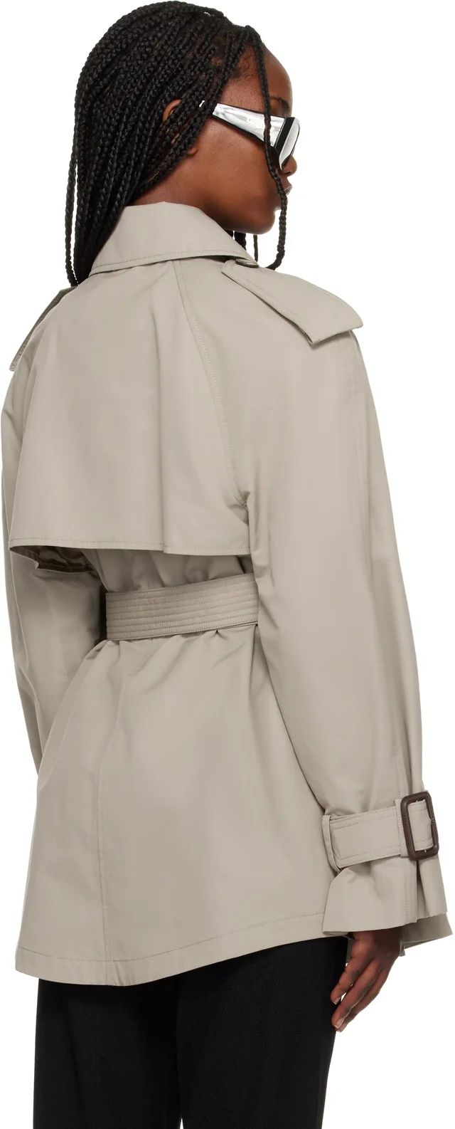 WARDROBE.NYC Taupe Clean Mini Trench Coat, photo 8 of 10 from SSENSE
