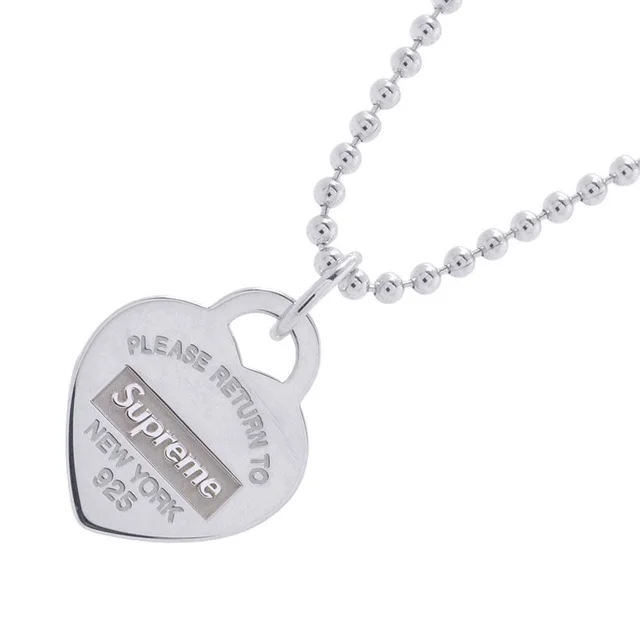 Tiffany & Co. Necklace Return to Heart Tag Pendant Supreme Collaboration from The Reluxe