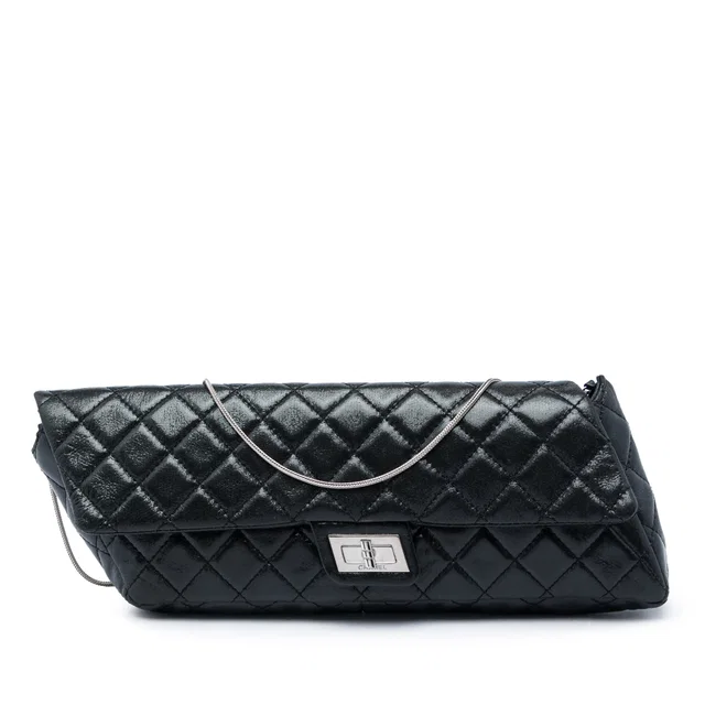 Black Chanel Glazed Calfskin Reissue 2.55 Clutch With Chain Shoulder Bag in Black Calfskin from Designer Revival, photo 1 of 1