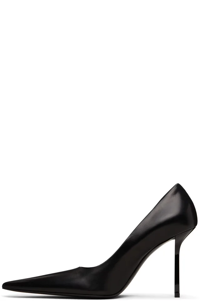 Victoria Beckham Black Victoria Stiletto 100 Leather Heels, photo 3 of 4 from SSENSE