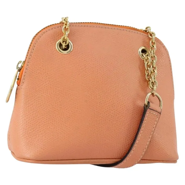 Celine Chain Shoulder Bag Leather Orange Gold Auth Sw2229a in multicolor Leather from Grailed, photo 1 of 1