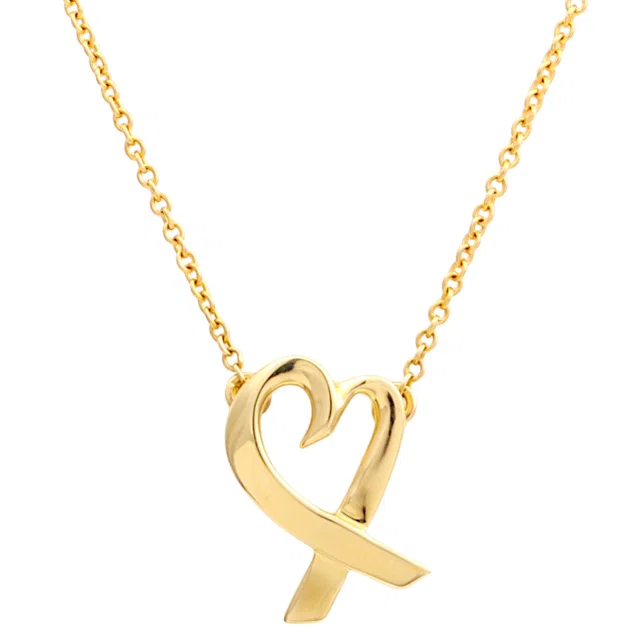 Tiffany & Co. 18K Loving Heart Necklace Yellow Gold in Yellow from VINTAGE QOO TOKYO