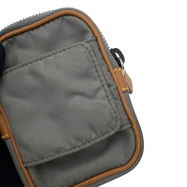 Prada Triangle Logo Shoulder Bag Black/Gray/Brown2VD769 Nylon Saffiano LeatherLeather in Black Saffiano leather from GALLERY RARE, photo 13 of 18
