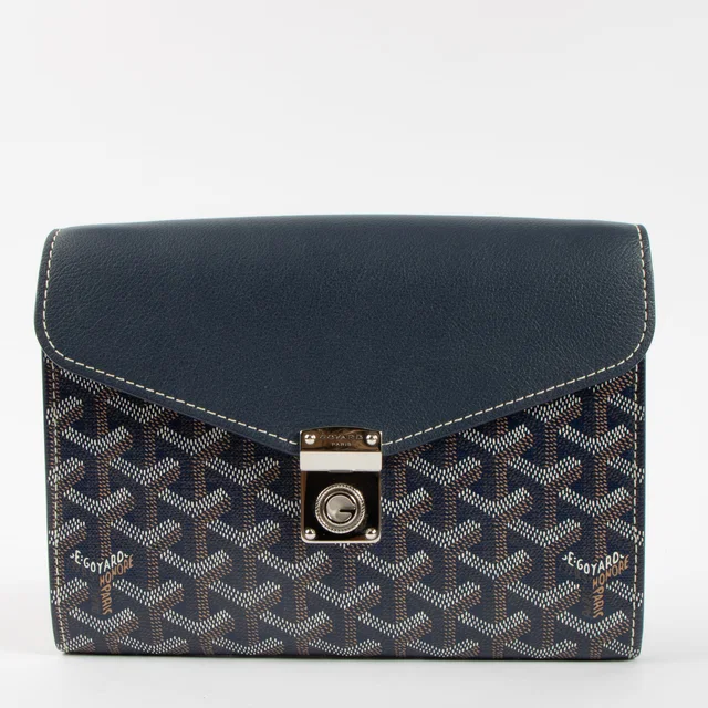 Goyard Navy Chypre Wallet-Pouch in Navy Canvas from Labellov