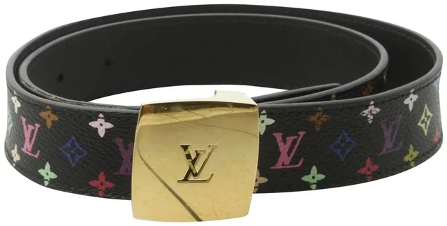 Louis Vuitton 75/30 Black Multicolor Monogram Ceinture Belt in Black Canvas from Bagriculture