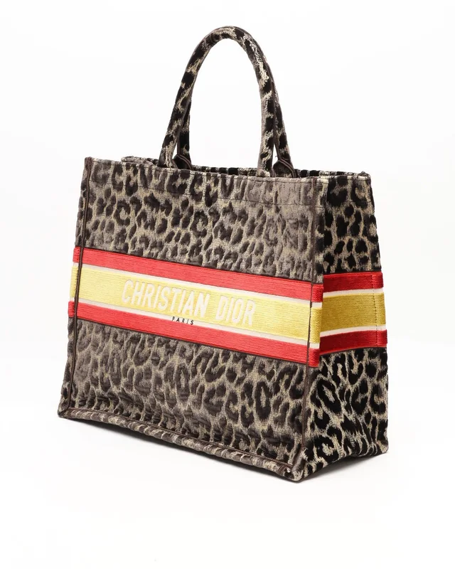 Dior Large Leopard Mizza Book Tote Bag in Velvet from A Retro Tale, photo 2 of 11