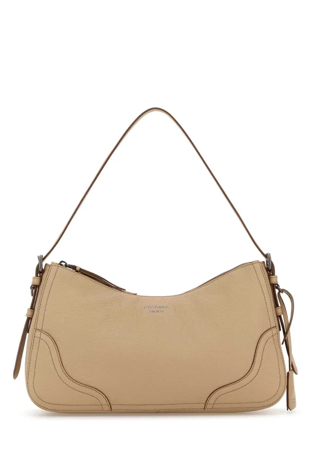 Prada Textured Deer Leather Shoulder Bag — Beige in Beige Leather from HEWI