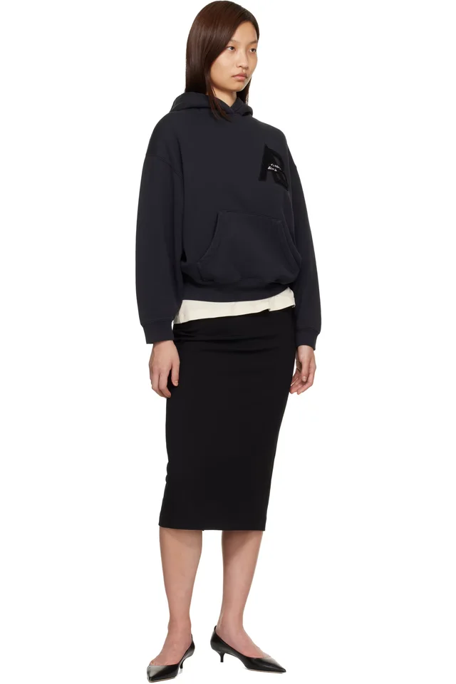 ANINE BING Black Jaci Letterman Hoodie, photo 4 of 4 from SSENSE