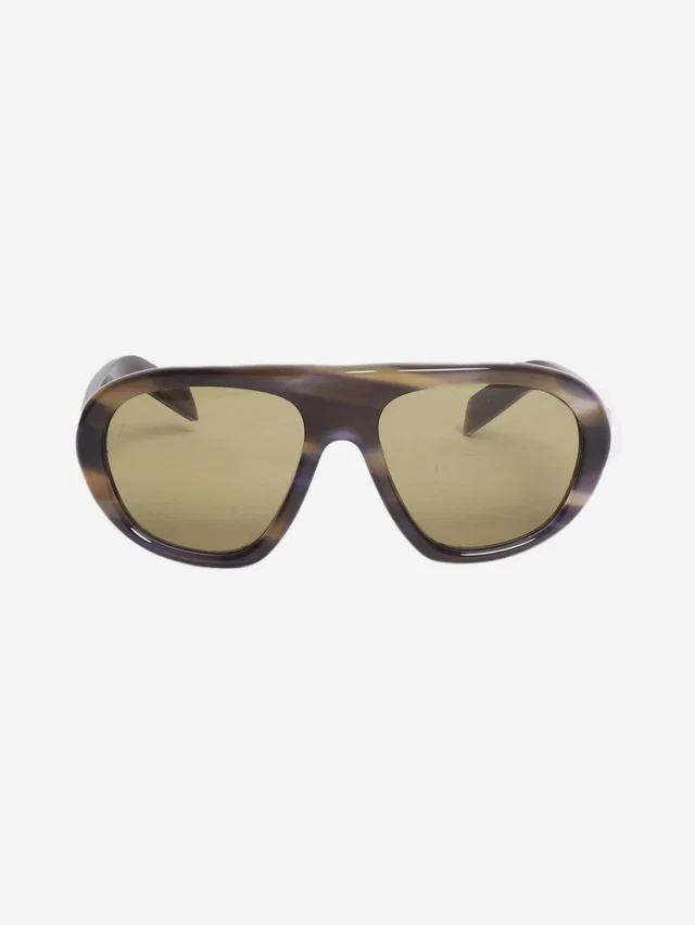 Prada Brown oversized aviator-style sunglasses in Brown from Sign of the Times