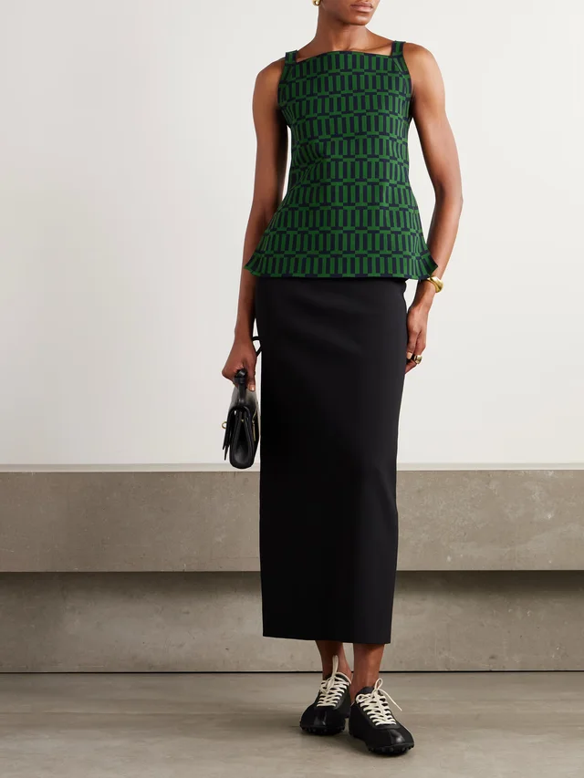 HIGH SPORT Asher cotton-blend jacquard tank in Green, photo 2 of 2 from NET-A-PORTER (Canada)