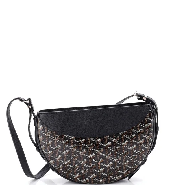 Goyard Hirondelle Shoulder Bag Coated Canvas and Leather in black Coated canvas from Rebag