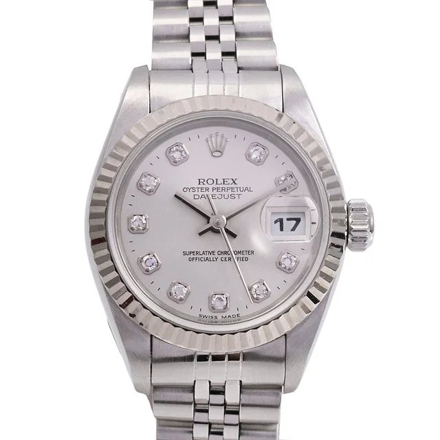 Rolex Circa 1996 10P Diamond Datejust 26mm 69174G Automatic Silver in Silver from VINTAGE QOO TOKYO