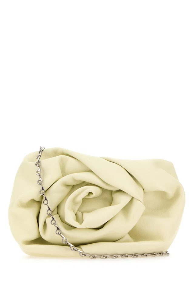Burberry Ruched Leather Clutch — Beige in Beige Leather from HEWI