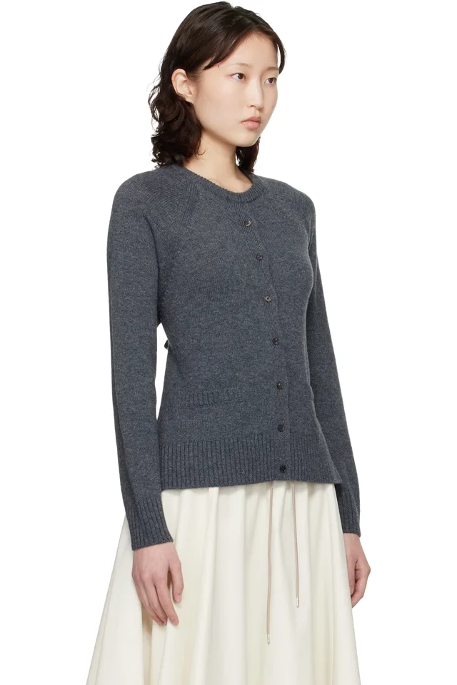 Cordera Gray Merino Wool Open-Back Cardigan, photo 2 of 4 from SSENSE