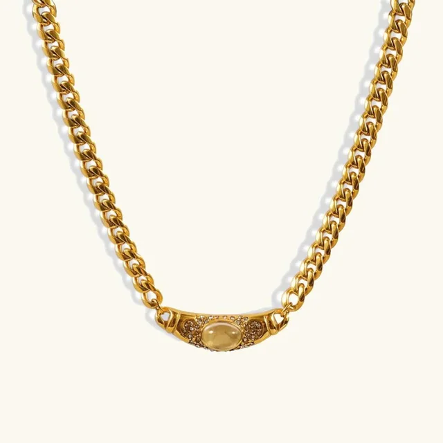 Bvlgari Women's Necklace - Gold in gold from Depop, photo 1 of 1