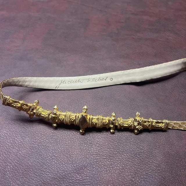 Judith Leiber Women's Belt - Gold in gold from Depop, photo 1 of 1